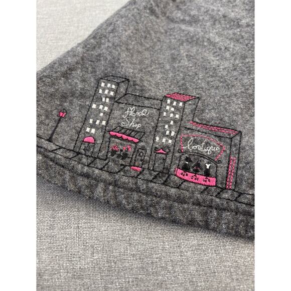 Gymboree girls Vtg CITY SIDEWALK 2003 Gray Wool Dress 12-18 mo Girl Dog Puppy - Picture 2 of 8